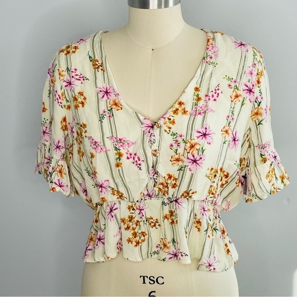 Lost + Wander Floral Bloom Baby Blouse- Size Medium - Picture 2 of 7